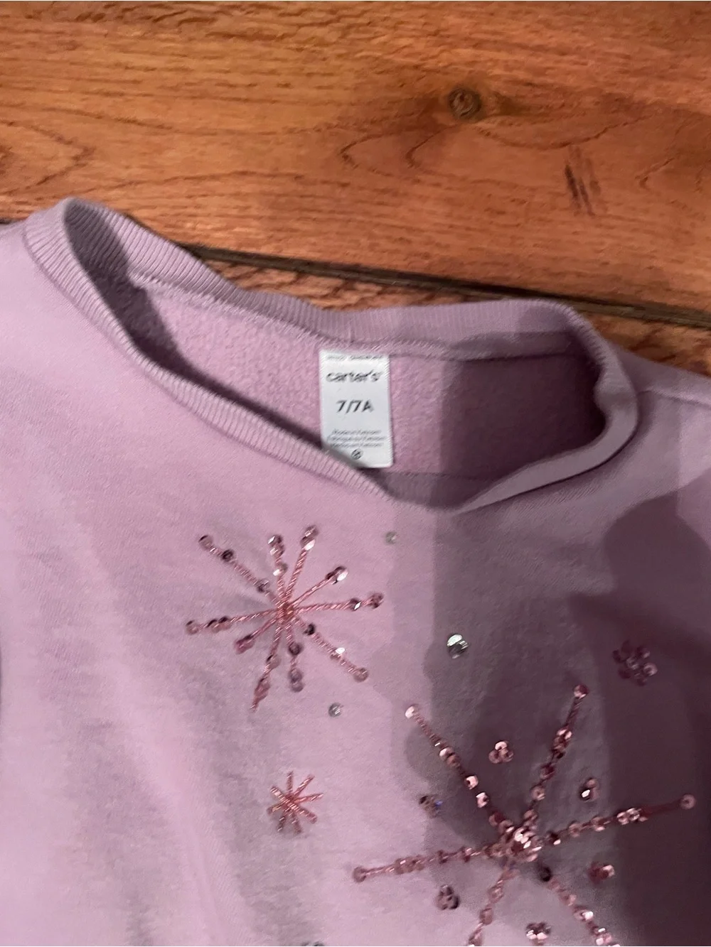 Carters Girls Metallic Legging & Sweatshirt Sets - Lavender & Cream Size 7